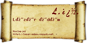 Lázár Ádám névjegykártya